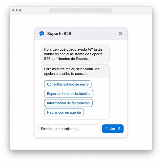 Chatbot B2B con respuestas rápidas, cualificación de leads y escalación a agente humano